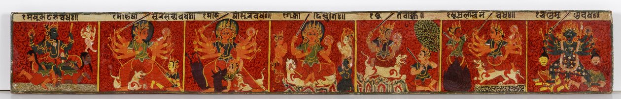 Devimahatmya rukopisný obal (neprůhledné wc na dřevě) od Nepalese School