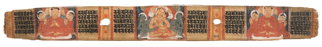 Folio 2r Goddess Prajnaparamita, z Astasahasrika Prajnaparamita (inkoust a barvy na palmových listech a dřevě) (podrobnosti viz 430761) od Nepalese School