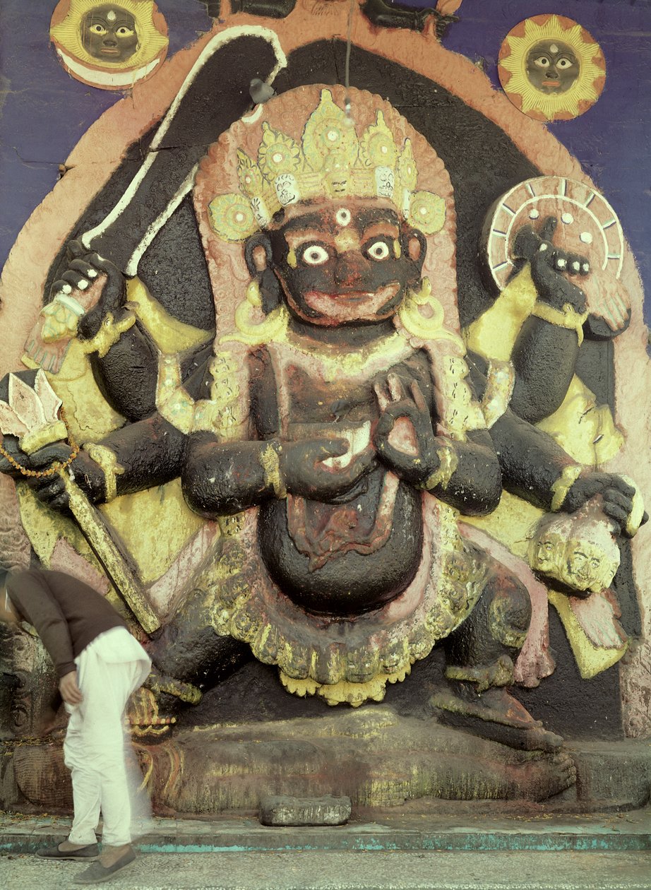 Reliéf Kali na náměstí Durbar (polychromovaný kámen) od Nepalese School