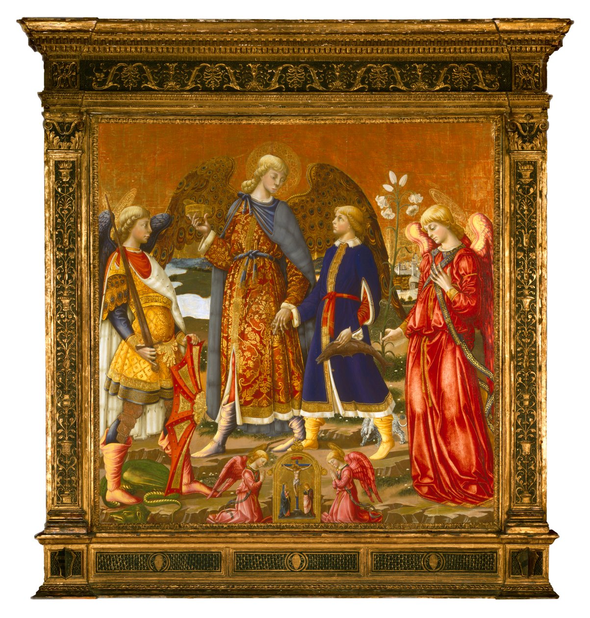 Tobiáš a tři archandělé, 1471 (tempera, olej, zlato a stříbro na panelu) od Neri di Bicci
