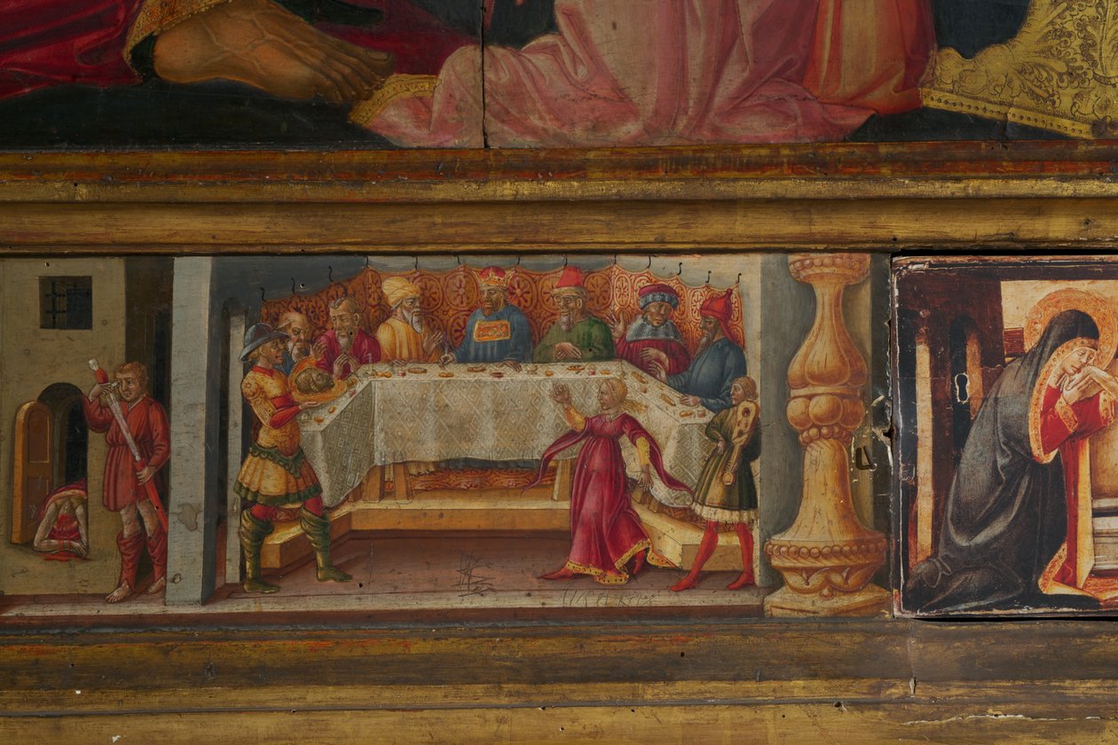 Detail z Korunovace Panny Marie (tempera na dřevě) od Neri di Bicci