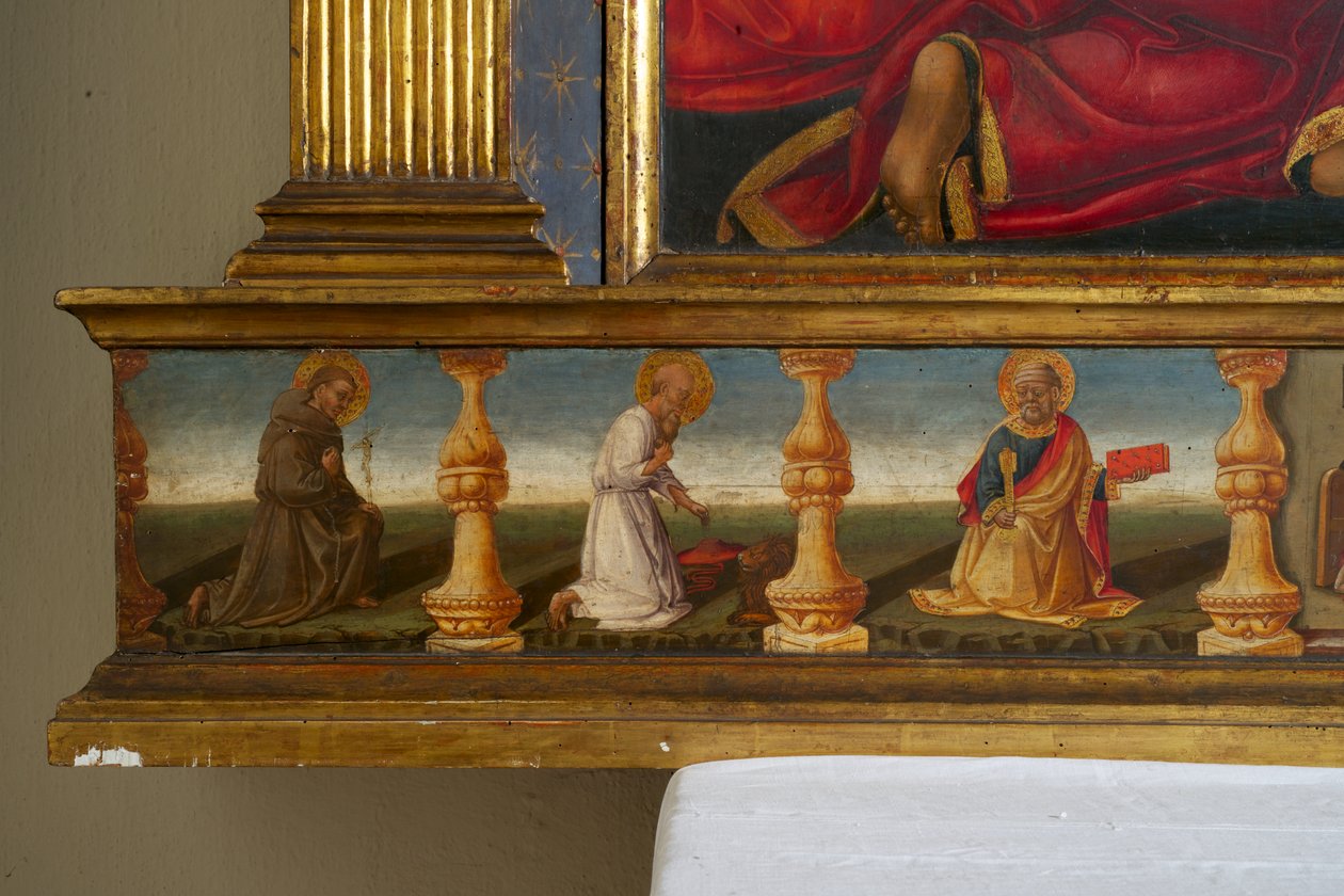 Detail z Korunovace Panny Marie (tempera na dřevě) od Neri di Bicci