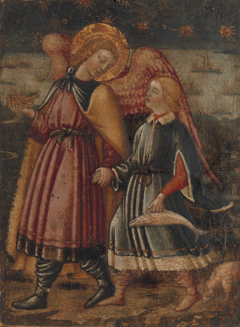 Archanděl Rafael a Tobiáš, možná 1457-63. od Neri di Bicci