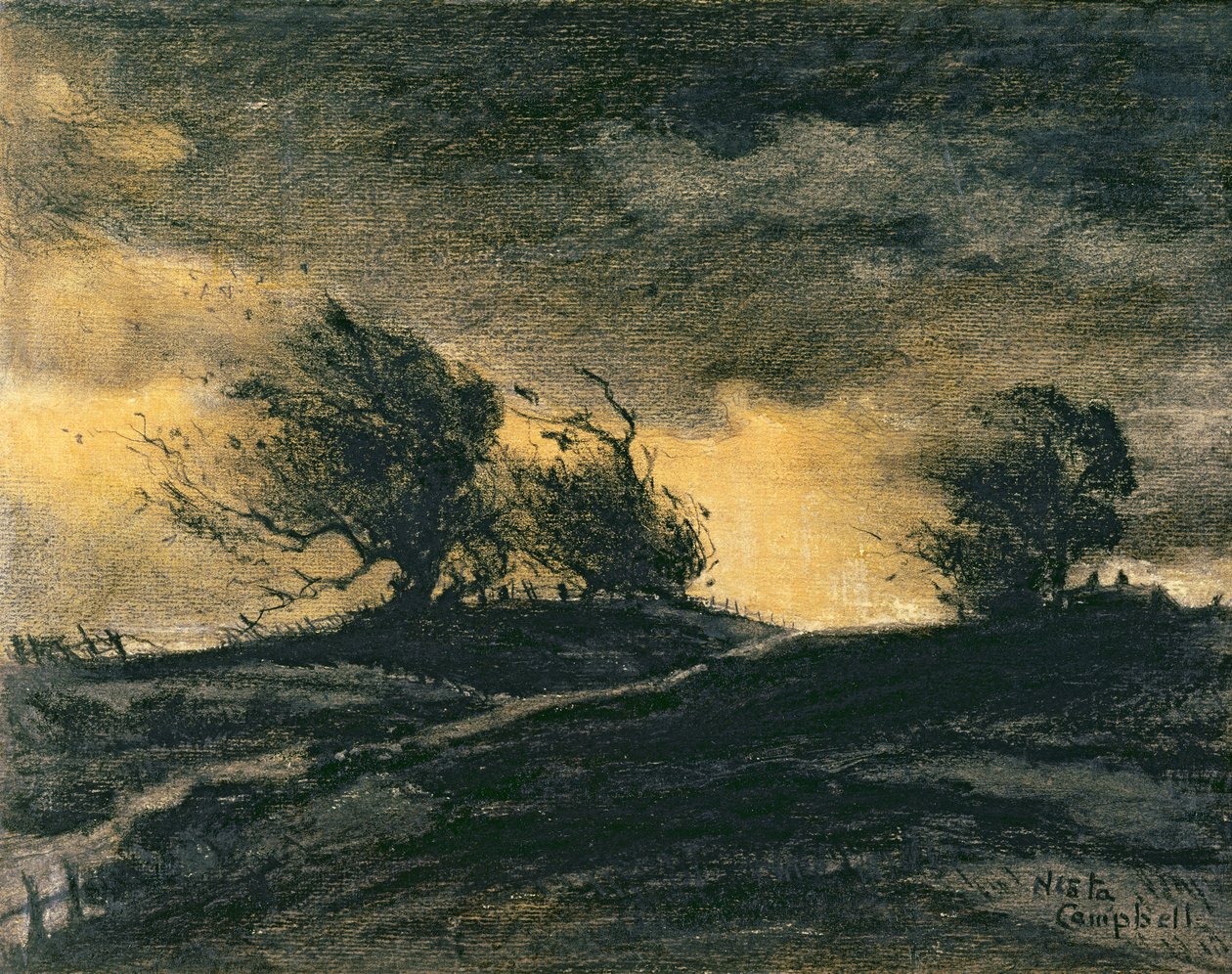 Nokturno (akvarel na papíře) od Nesta Jennings Campbell