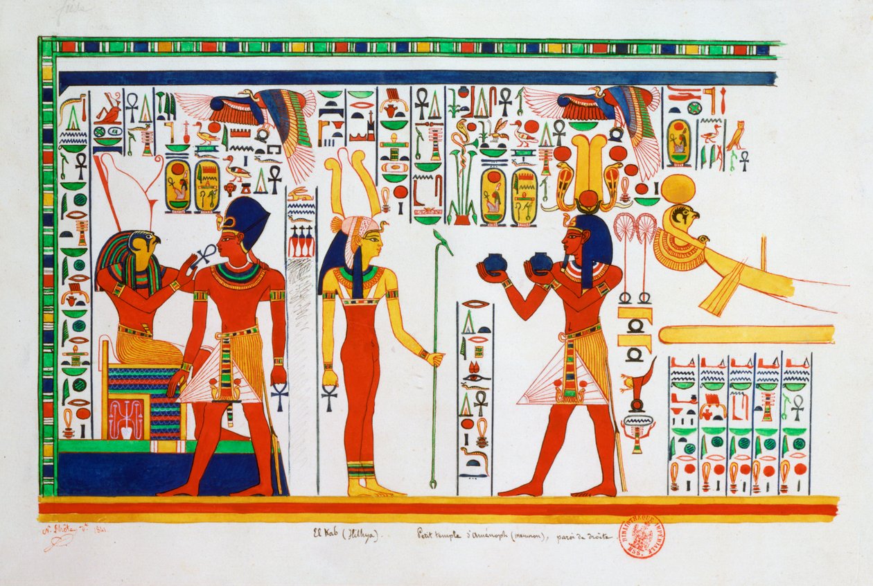 Nástěnná malba z El-Kab, Egypt, 1841 od Nestor l