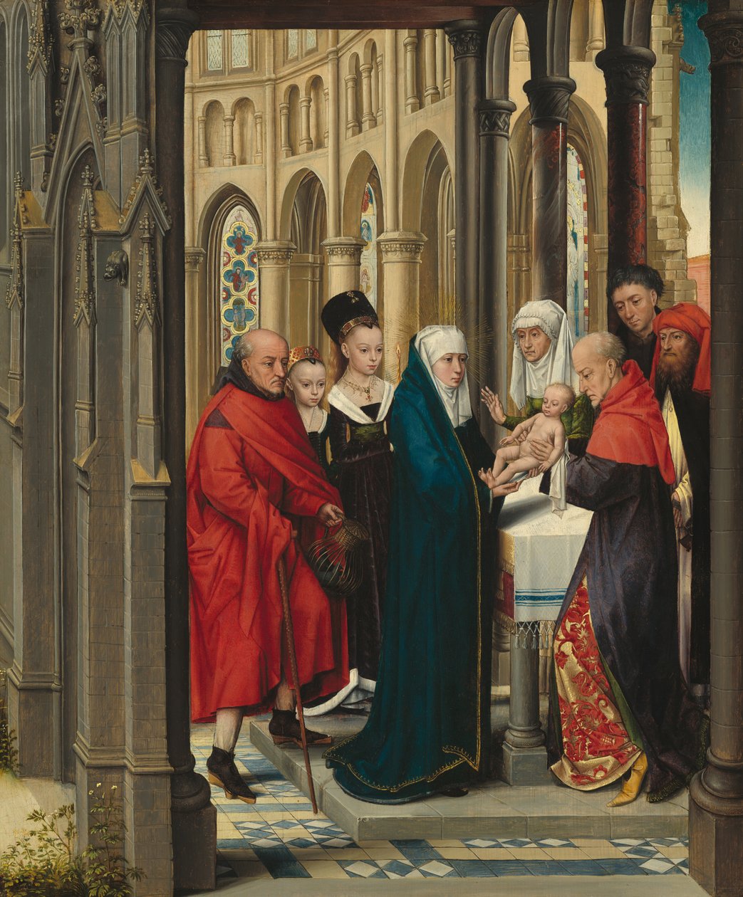Prezentace v chrámu od Netherlandish Master of the Prado