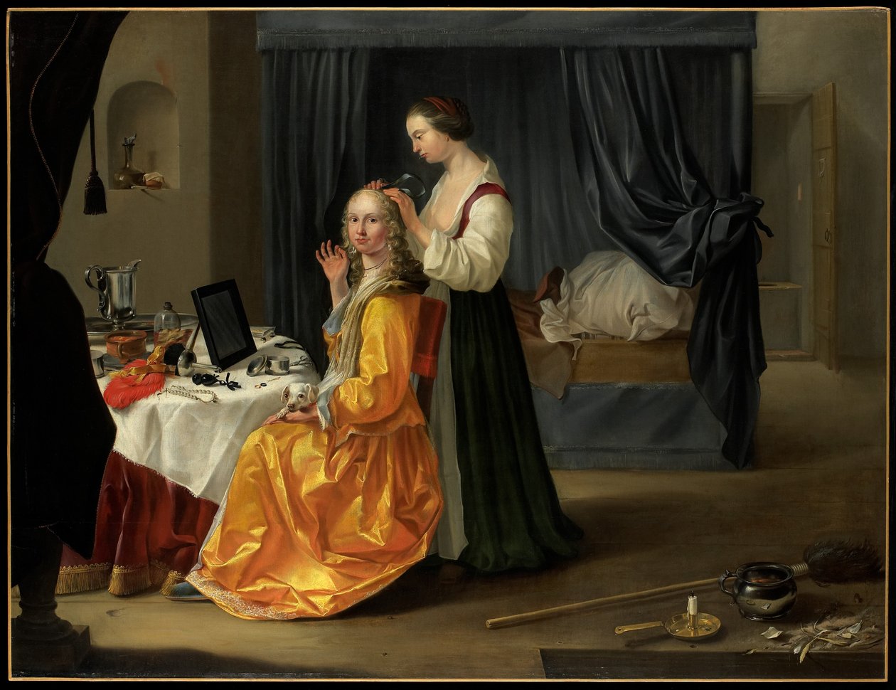 Dáma na záchodě, kolem 1650-60 od Netherlandish School