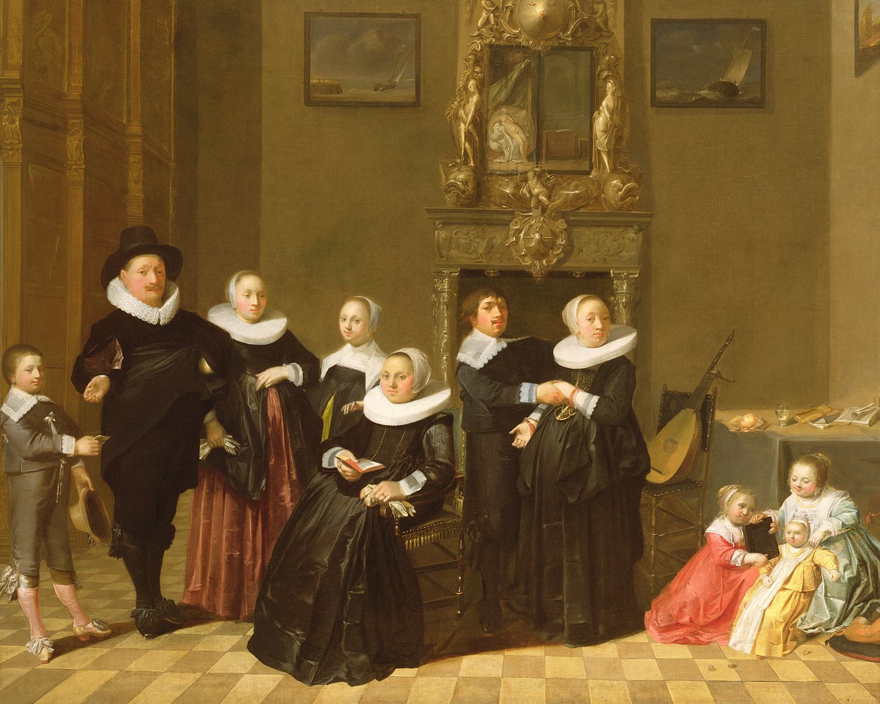 Rodina Stadhoudera v elegantním interiéru, 1635 od Netherlandish School