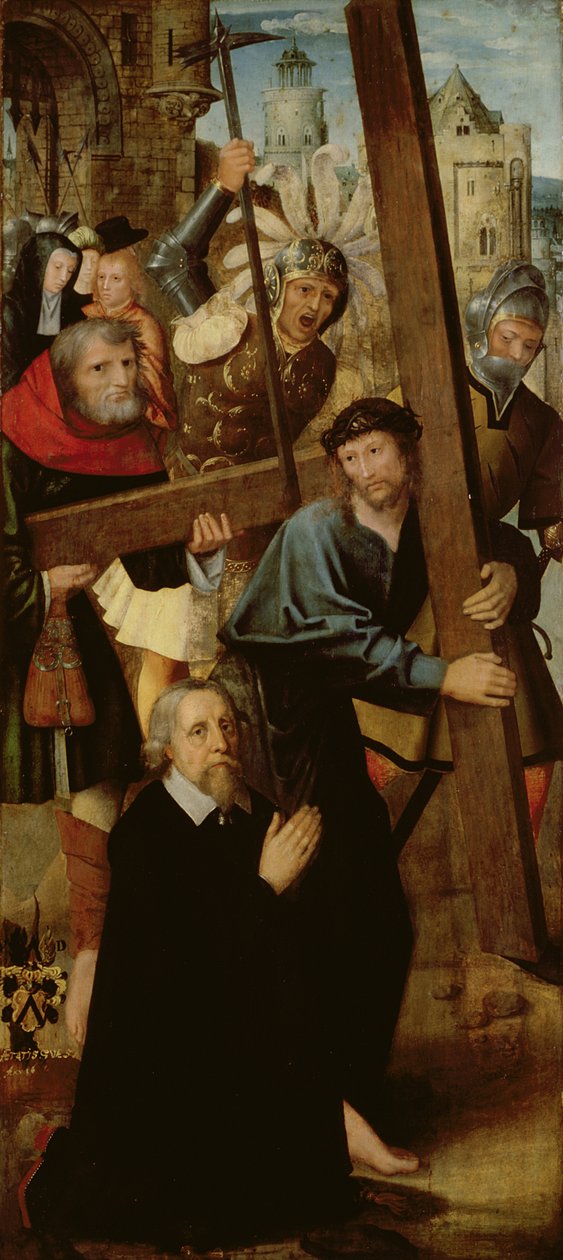 Kristus nesoucí kříž, levé křídlo od oltáře sv. Antonína, 1510-18 (tempera a olej na desce) od Netherlandish School