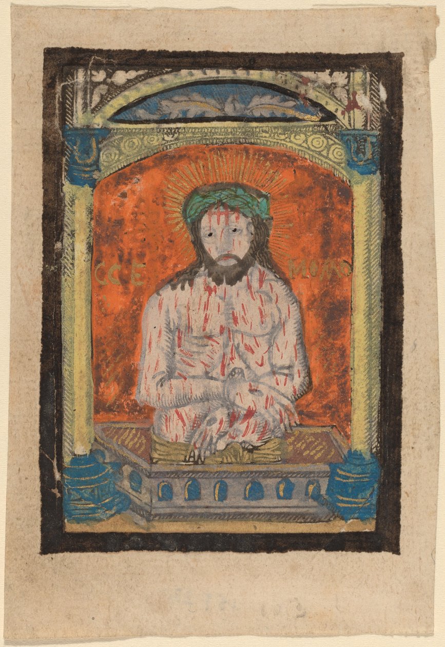Kristus jako muž bolesti od Netherlandish 15th Century