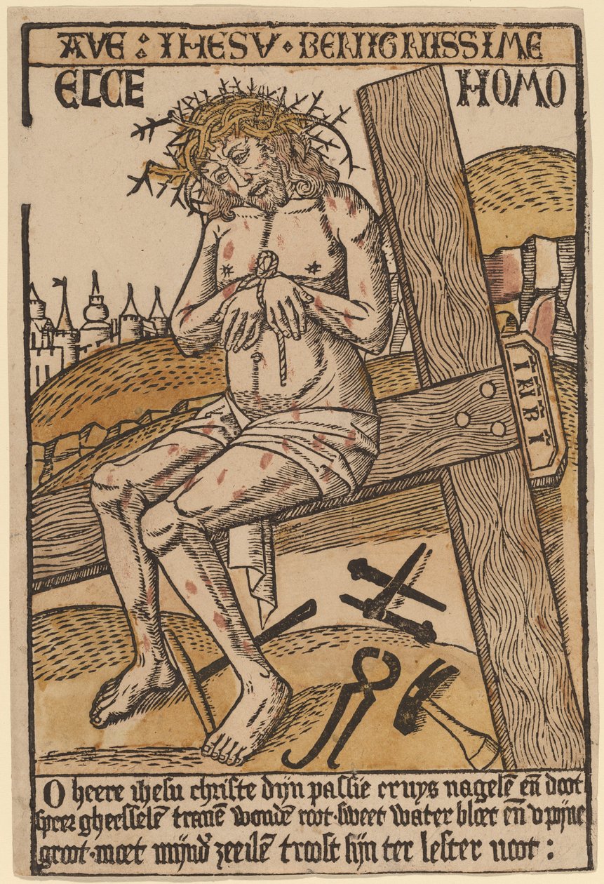 Kristus jako muž bolesti od Netherlandish 15th Century