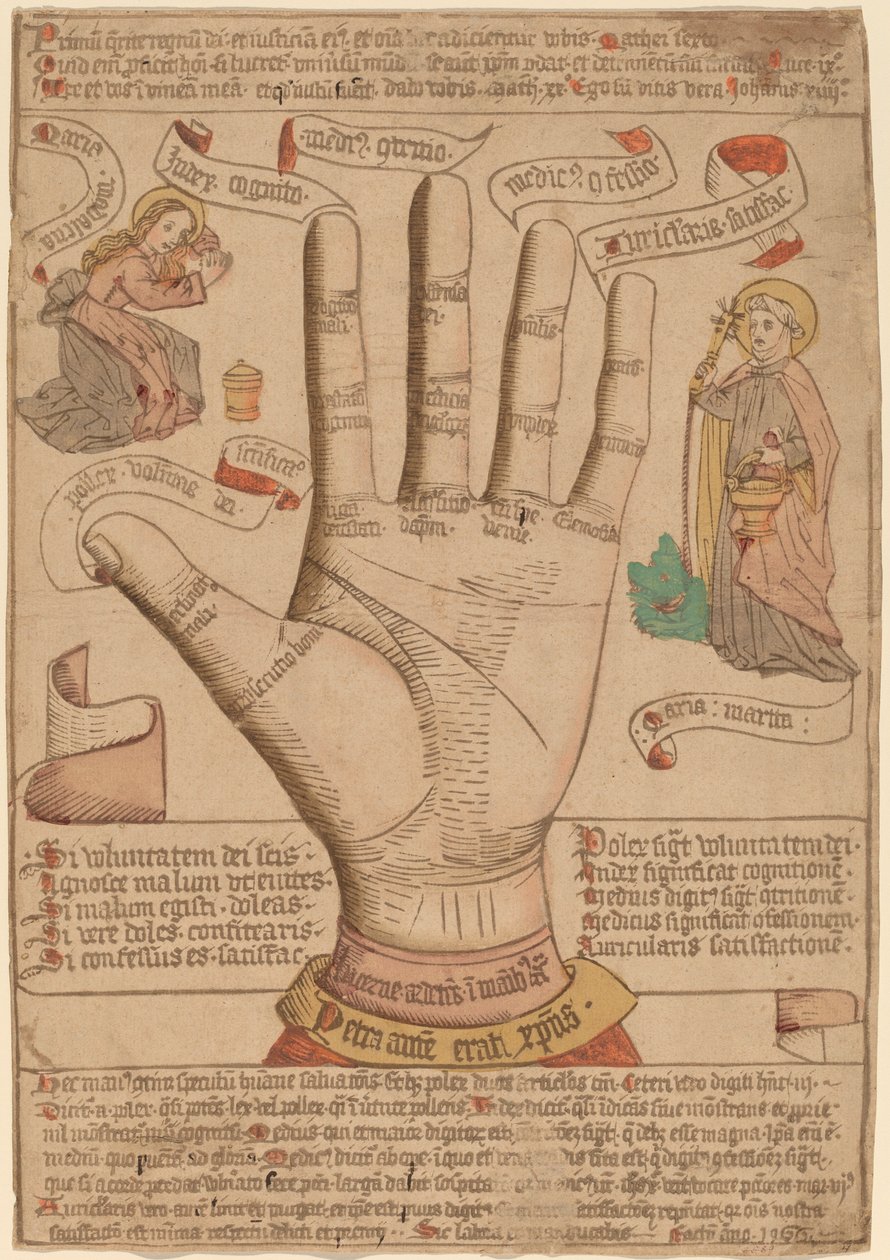 Ruka jako zrcadlo spásy od Netherlandish 15th Century