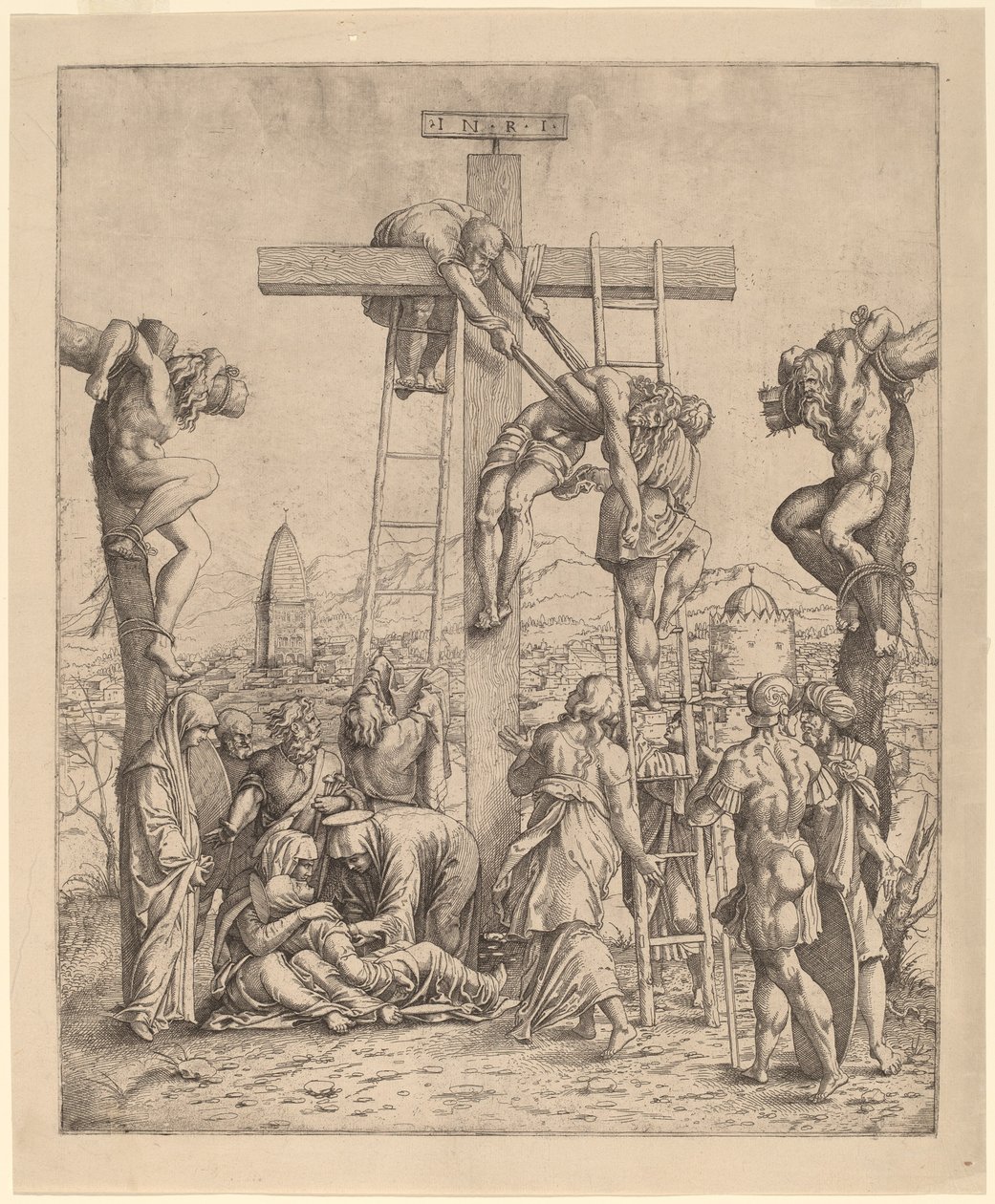 Sestup z kříže od Netherlandish 16th Century after Andrea Mantegna