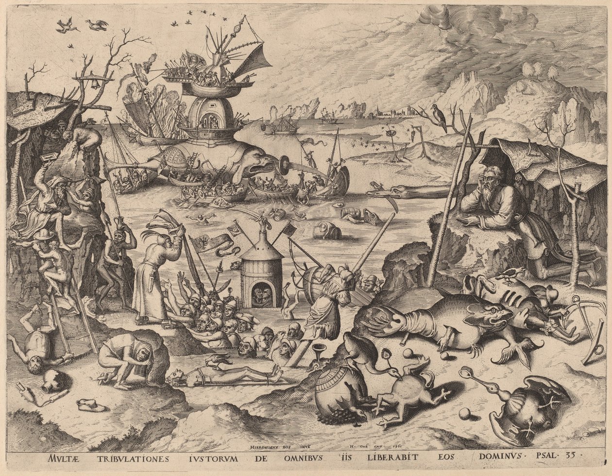 Pokušení svatého Antonína od Netherlandish 16th Century after Hieronymus Bosch, Hieronymus Cock