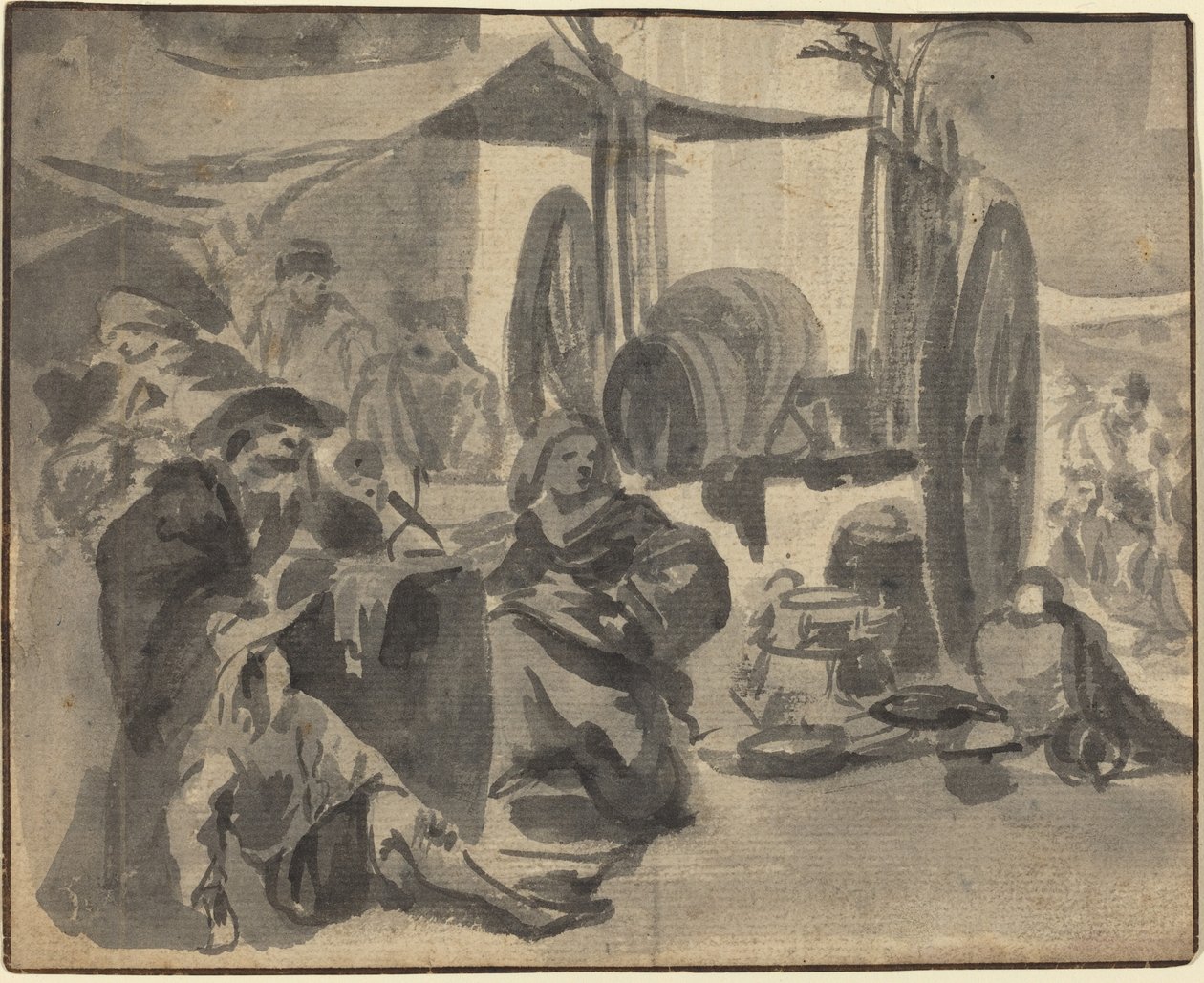 Trhová scéna od Netherlandish 17th Century