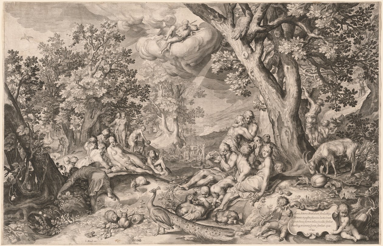 Zlatý věk od Netherlandish 17th Century after Nicolaes de Bruyn after Abraham Bloemaert