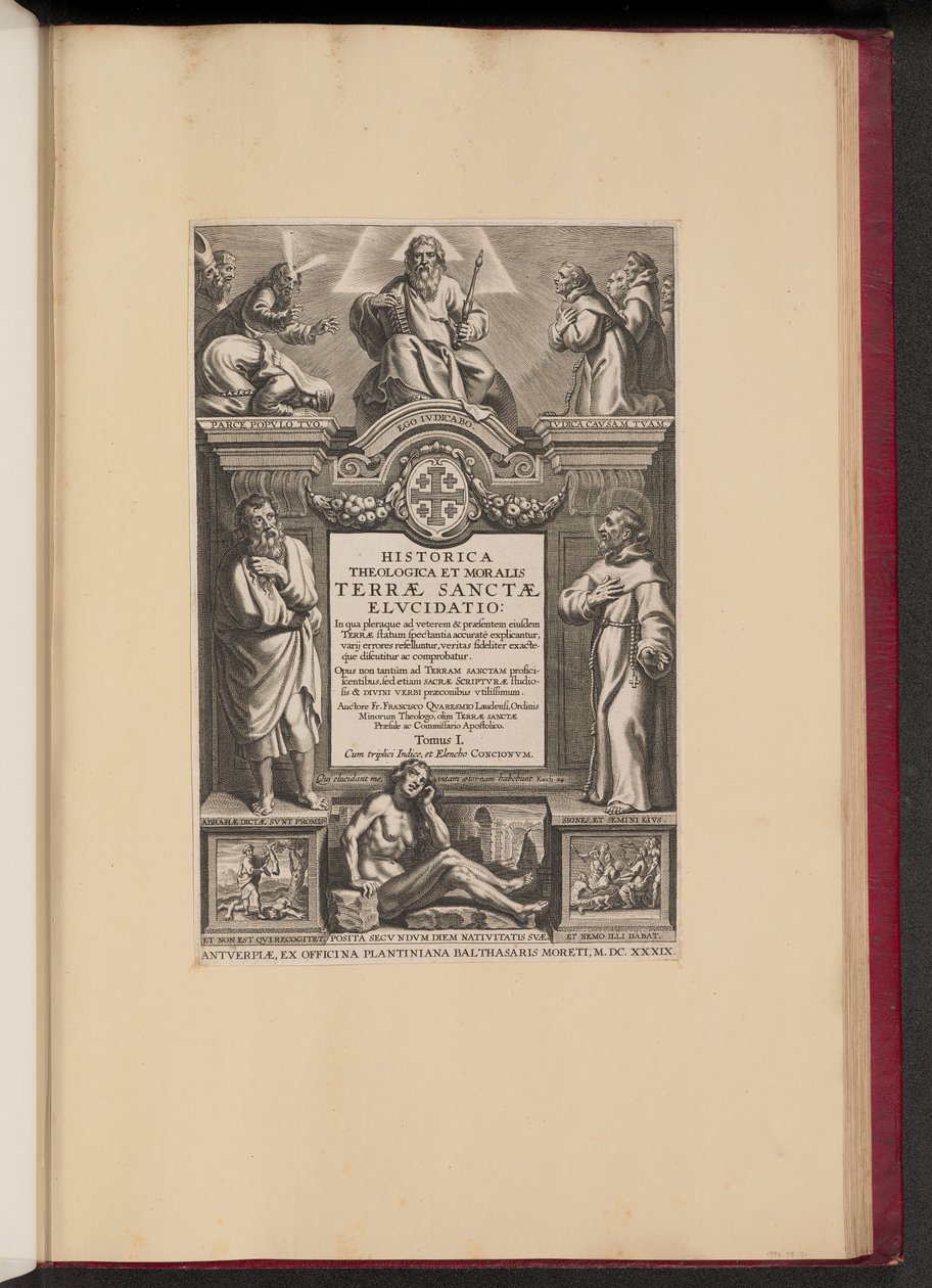 Titulní strana Franciscus Aguilonius, Historické teologické a morální vyhlazení Svaté země od Netherlandish 17th Century after Sir Peter Paul Rubens