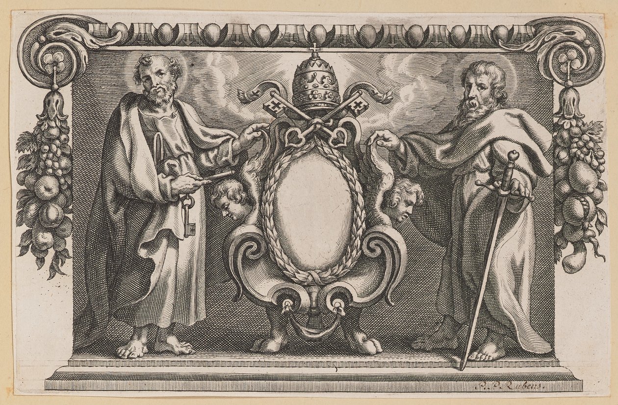 Viněta za knihu věnovanou papeži Urbanovi VII od Netherlandish 17th Century after Sir Peter Paul Rubens
