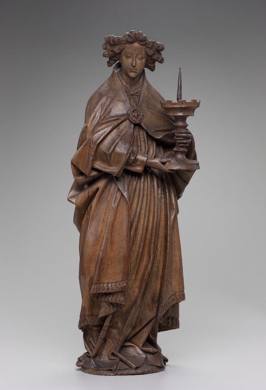 Anděl držící svícen, cca 1480-1500 (dub) od Netherlandish School