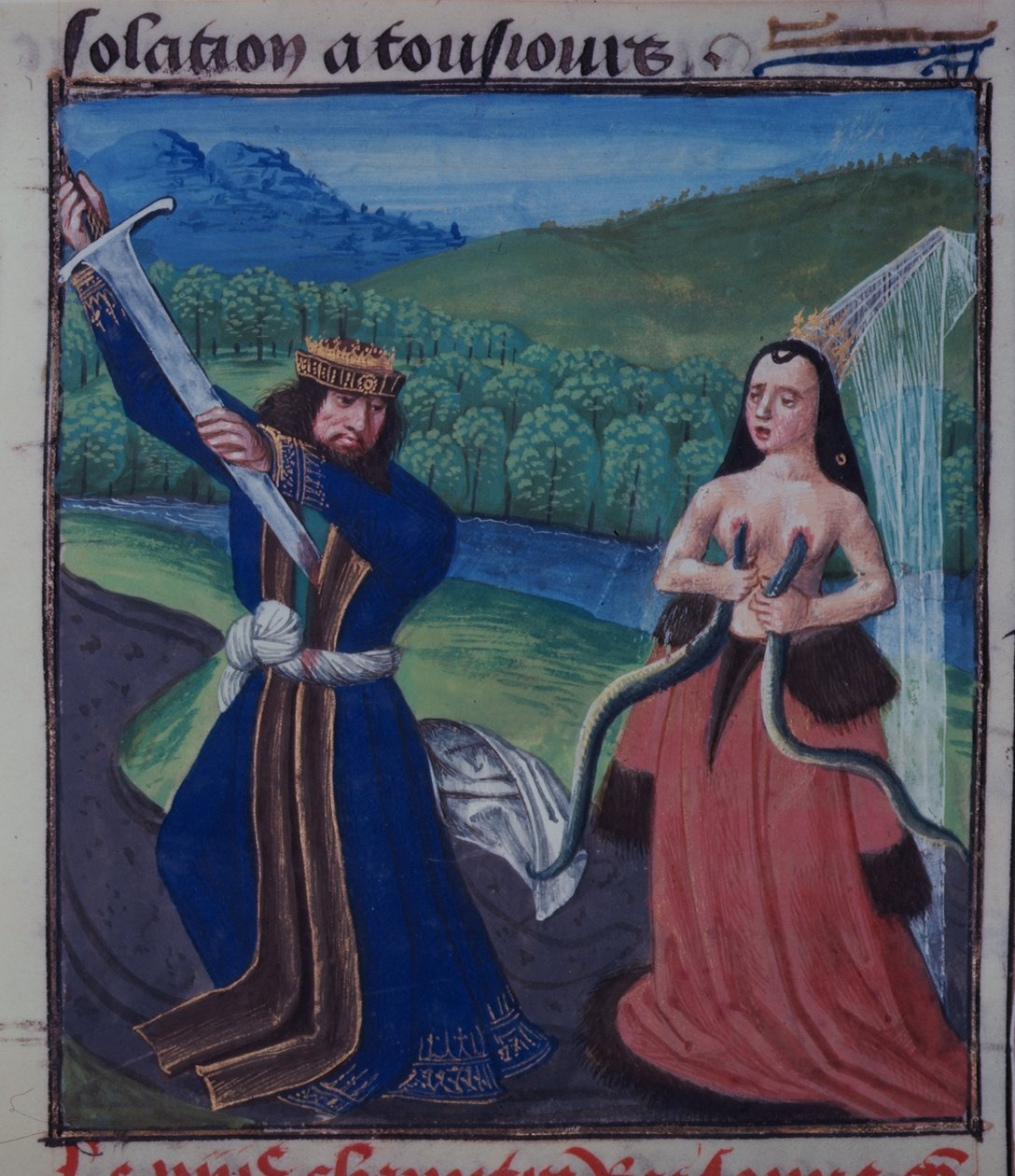 Smrt Anthonyho a Kleopatry, kolem roku 1470 (vellum) od Netherlandish School