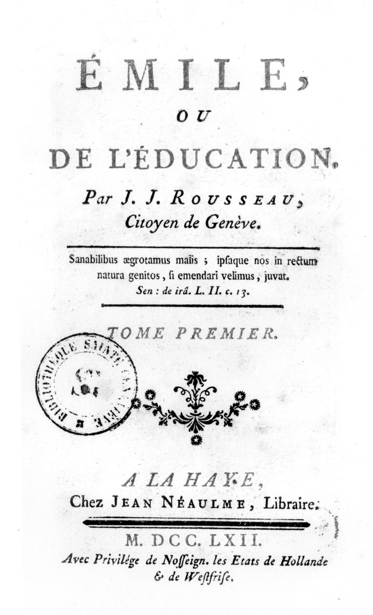 Frontispis pro Emila od Jean-Jacques Rousseau, 1762 od Netherlandish School