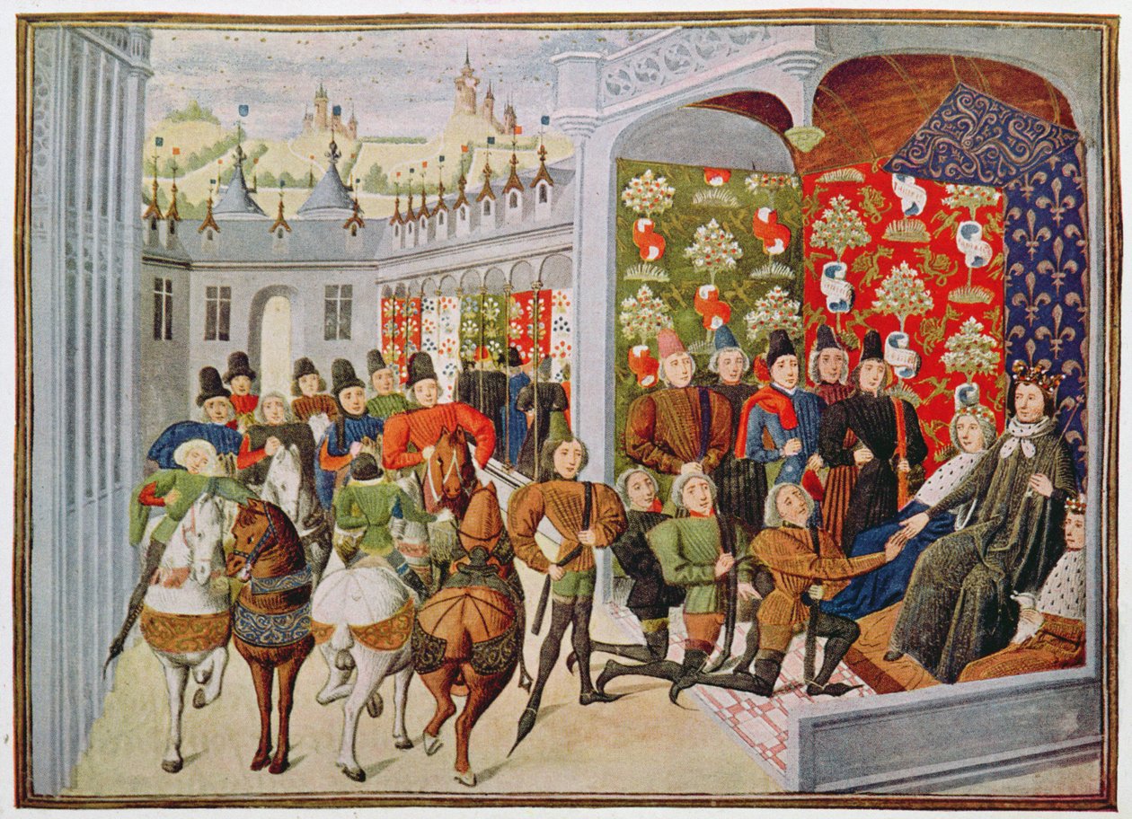Harl 4380 f.40 Francouzský král Karel VI. přijímá anglické vyslance z 