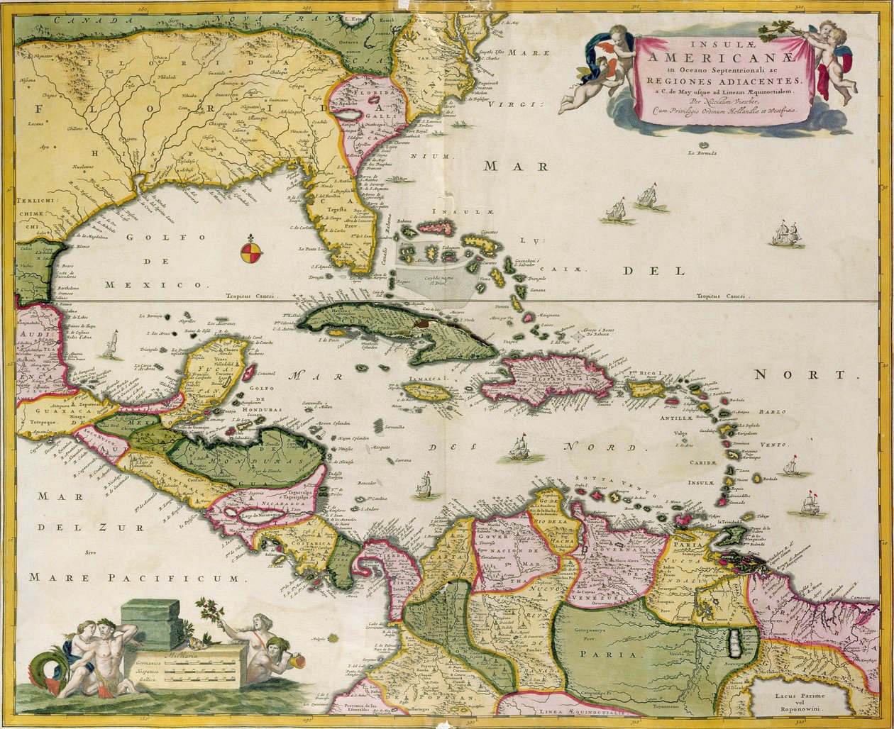 Mapa Střední Ameriky od Netherlandish School