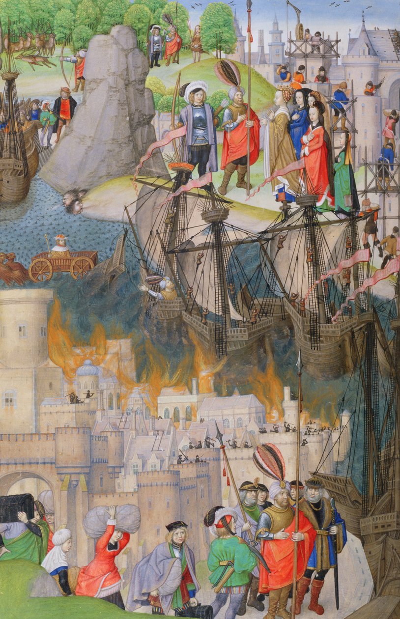 Ms 311 f.122 v. Scény z Aeneidy, Virgil, 1472-73 od Netherlandish School