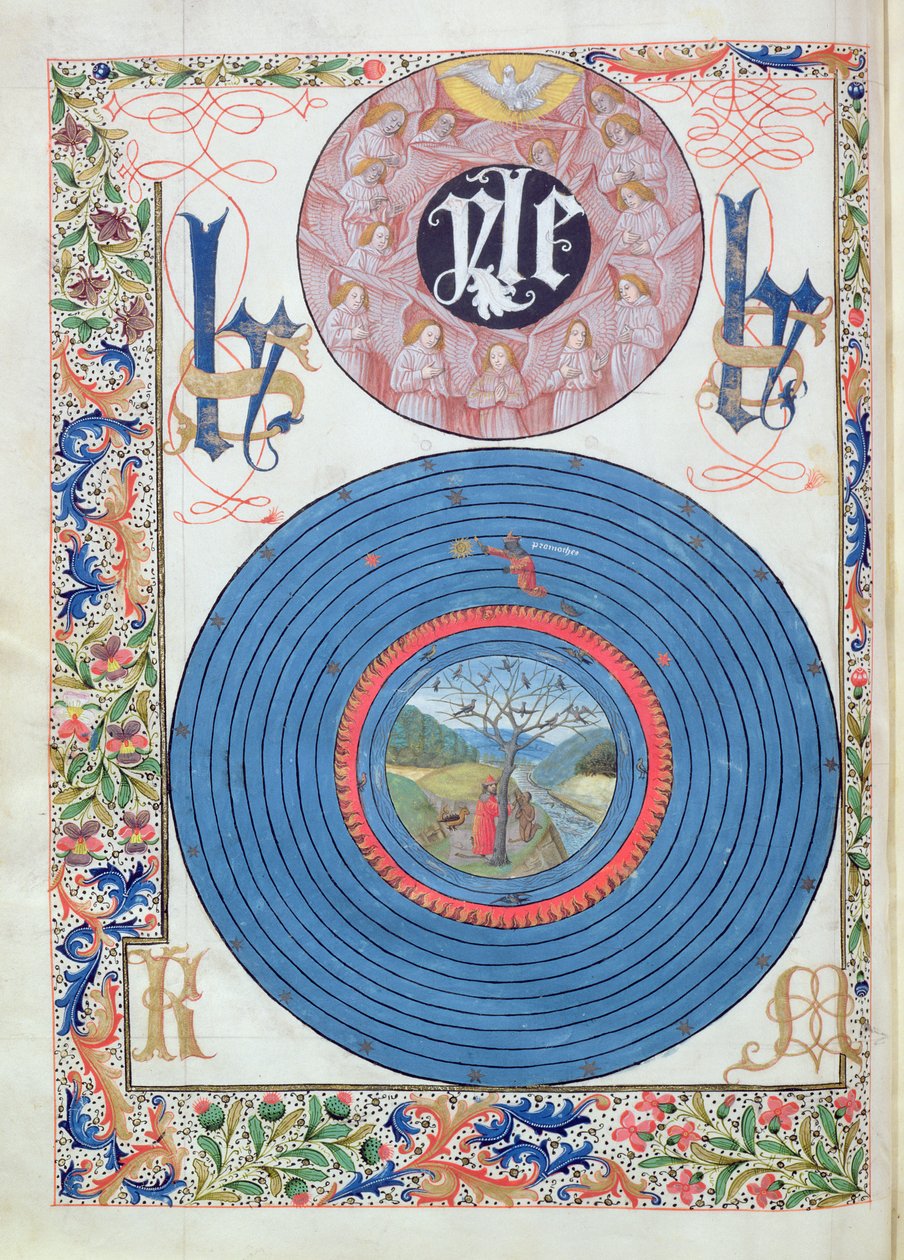 Ms 324 f.13 v. Holy Dove & Matter, z Metamorphoses od Ovidia, 1479 od Netherlandish School