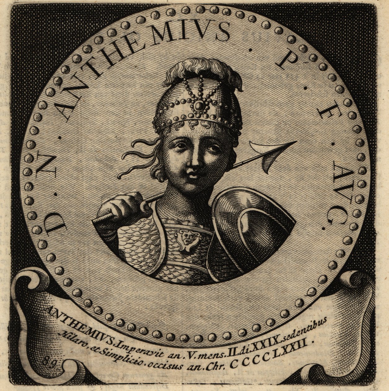 Portrét římského císaře Anthemia. od Netherlandish School