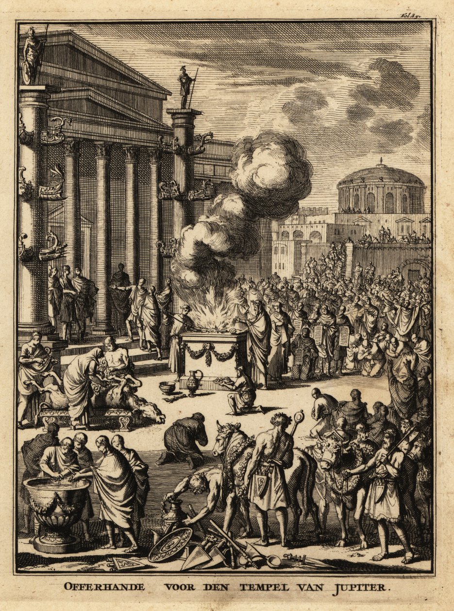 Oběť před Jupiterovým chrámem v Římě. od Netherlandish School