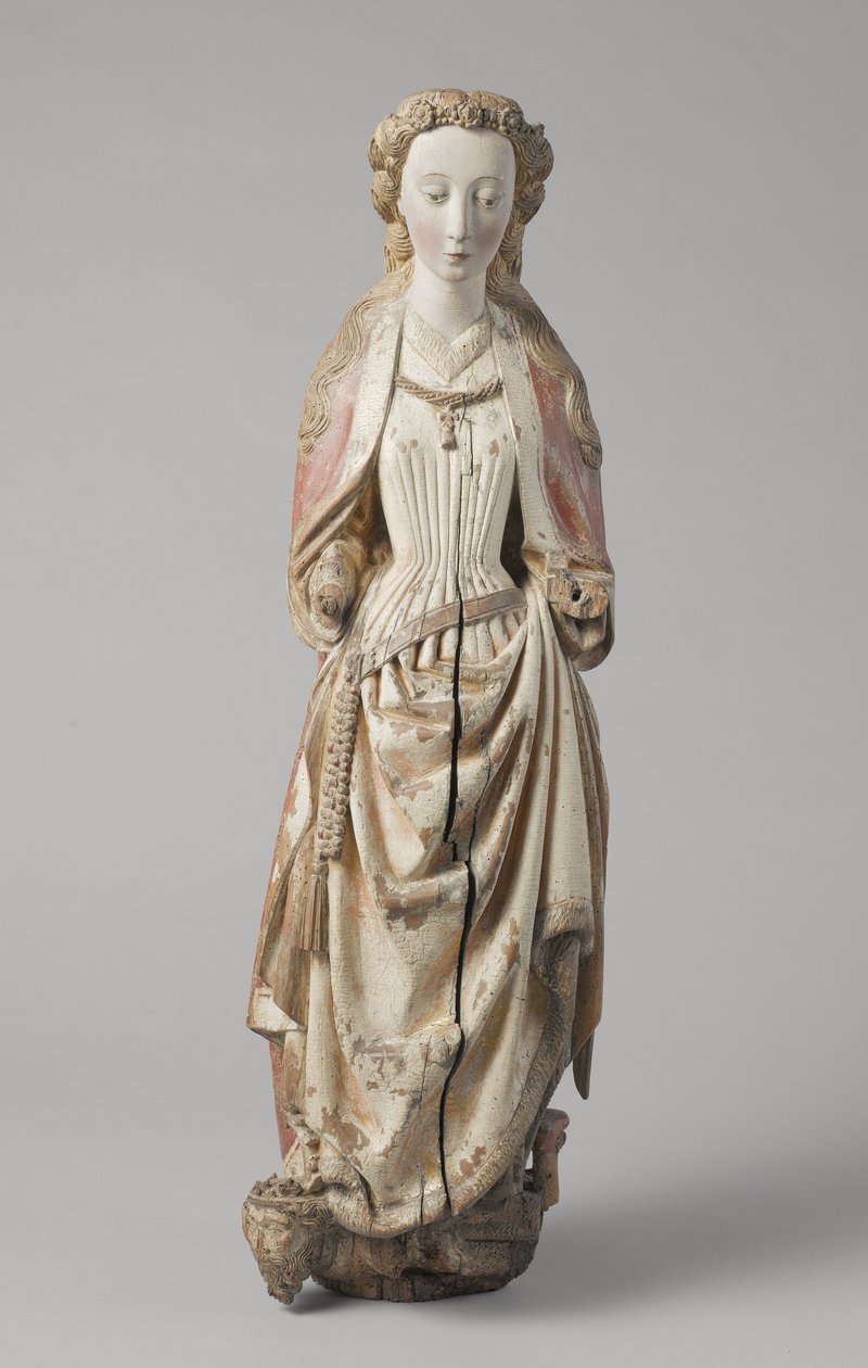 Svatá Kateřina Alexandrijská od Meestera van Koudewatera, c. 1470 (vlašský ořech) od Netherlandish School