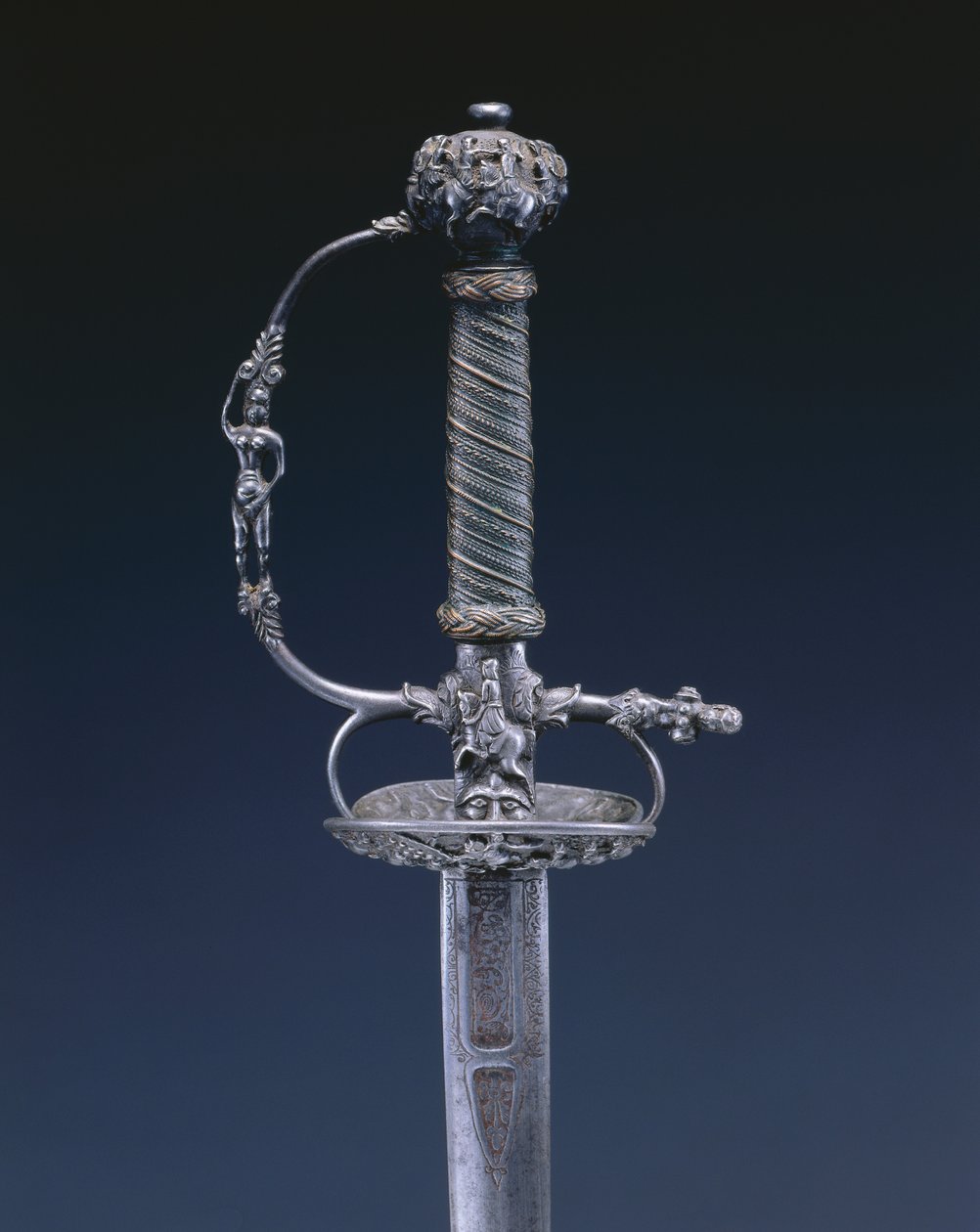 Malý meč, cca 1650-60 (ocel, dřevo a měděný drát) od Netherlandish School
