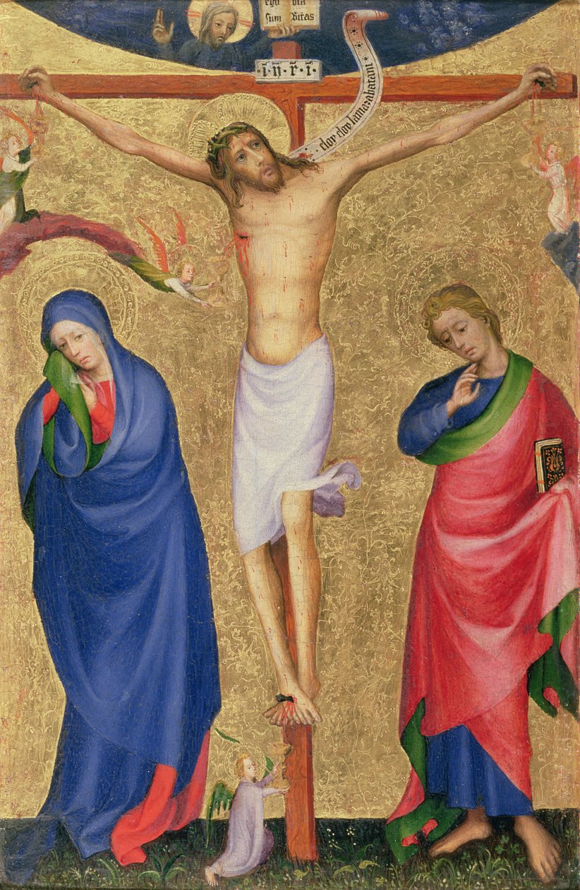 Ukřižování, ze skládacího oltářního obrazu, cca 1400 (tempera a plátkové zlato na panelu) od Netherlandish School