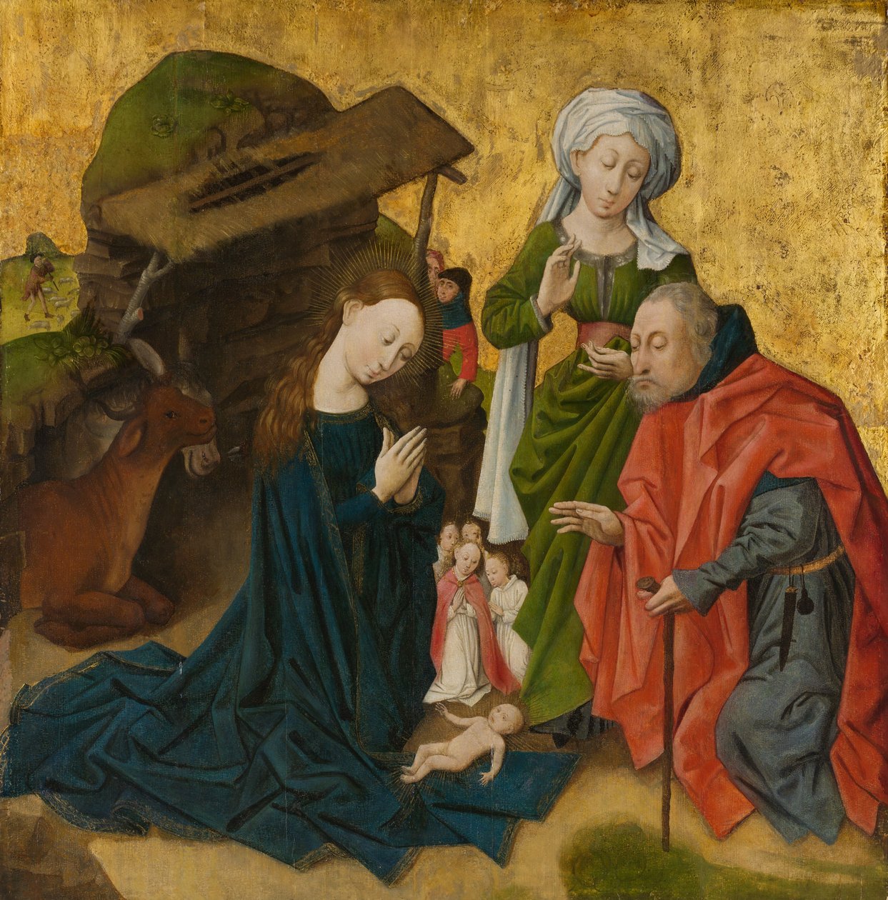 Narození Páně, kolem 1460 (olej na dřevě, zlatá půda) od Netherlandish School