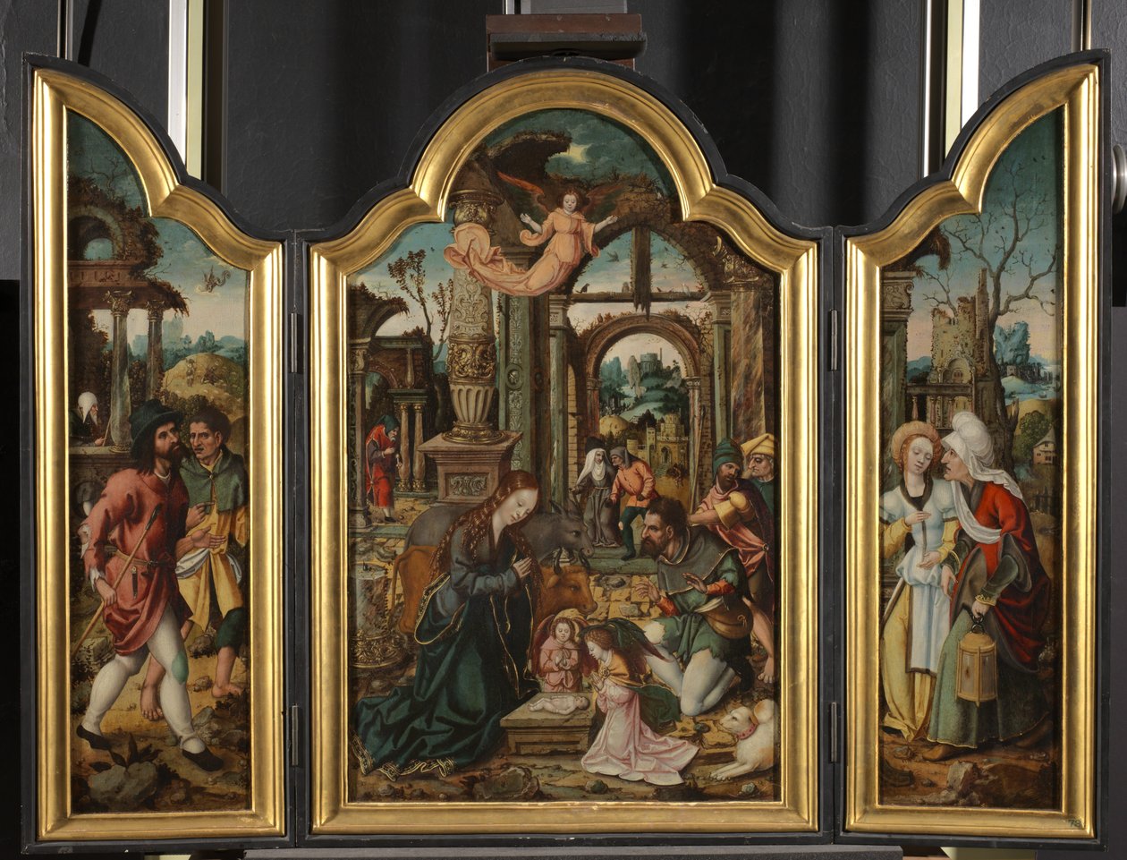 Triptych - Klanění pastýřů, 1535 od Netherlandish School