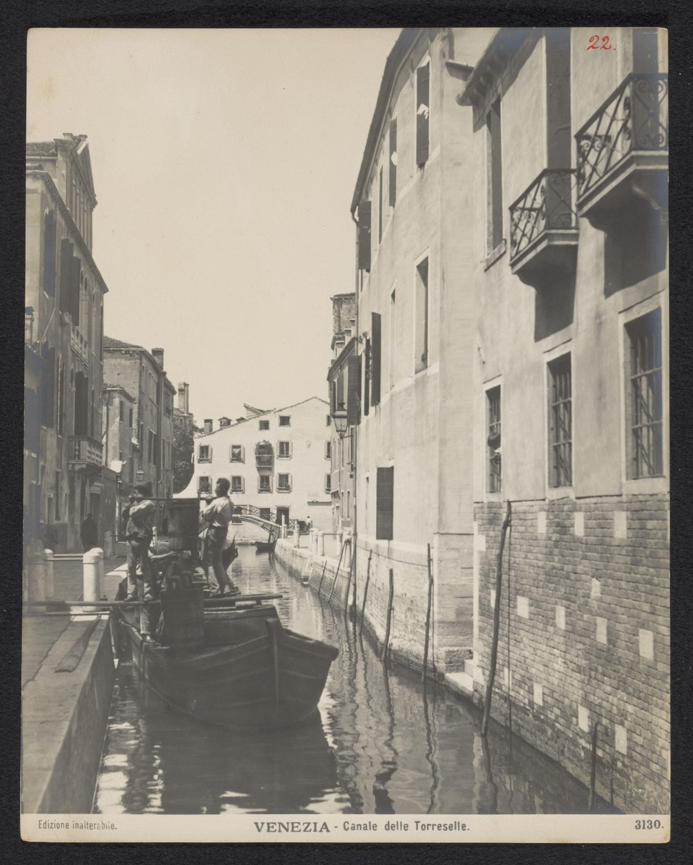 Pohled na Canale delle Torreselle v Benátkách Benátky – Canale delle Torreselle (název na objektu) od Neue Photographische Gesellschaft