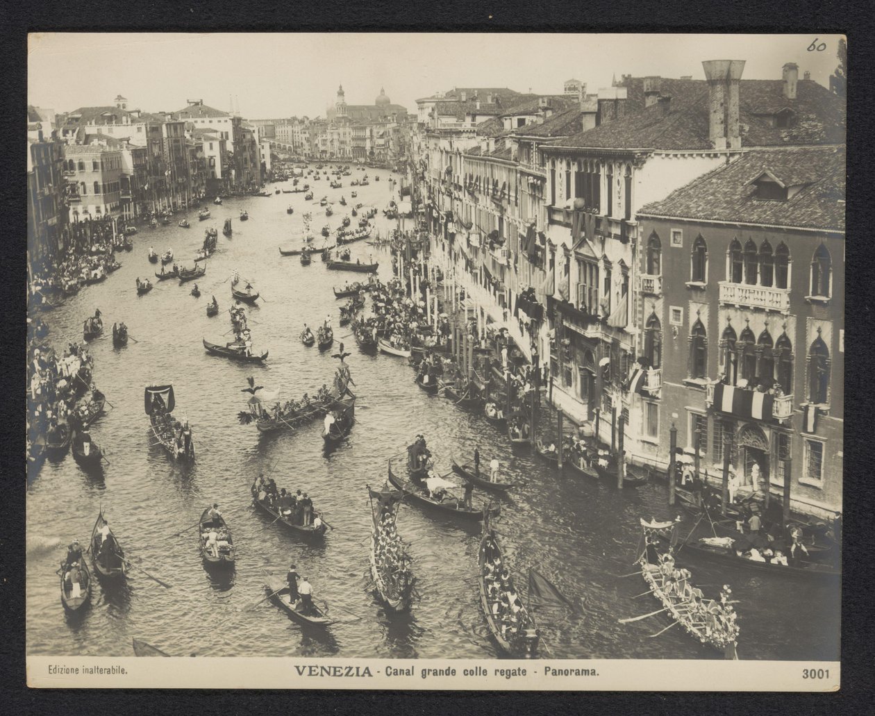 Gondoly na Canal Grande v Benátkách Benátky. Canal grande colle regate - Panorama (nadpis na objektu) od Neue Photographische Gesellschaft