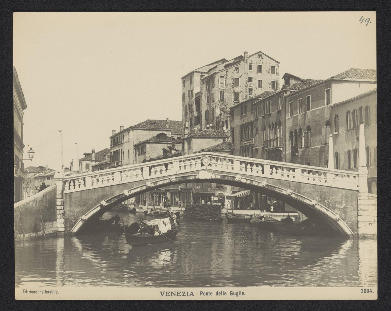 Most ve Spires te Venetië Benátky - Ponte delle Guglie (název na objektu) od Neue Photographische Gesellschaft