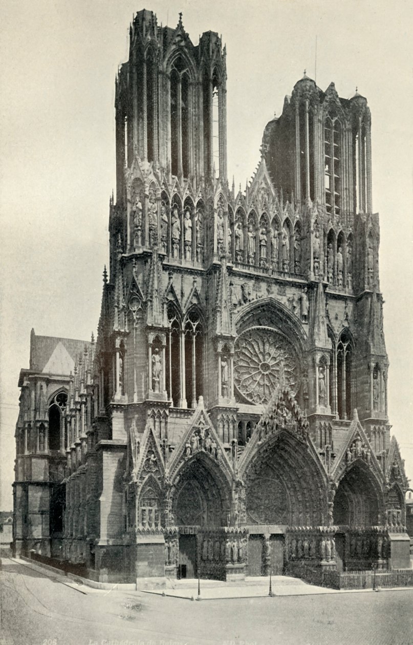 Velká gotická budova: Katedrála v Rheims, postavená ve 13. a 14. století, c1930. od Neurdein