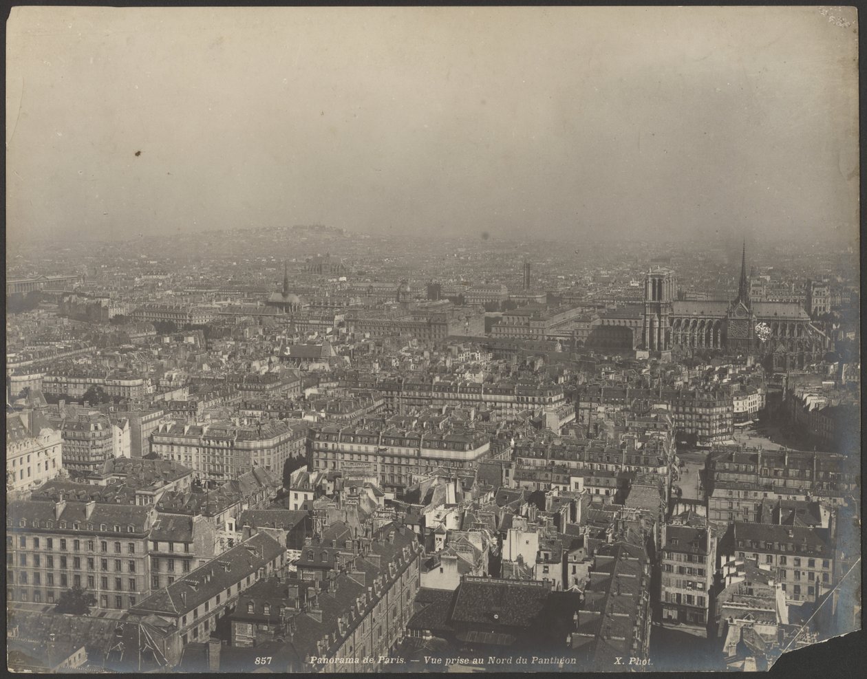 Panorama Paříže - Pohled ze severu na Pantheon od Neurdein freres