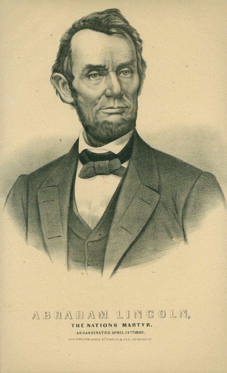 Abraham Lincoln, mučedník národů. Zavražděn 14. dubna 1865. od New York Currier and Ives