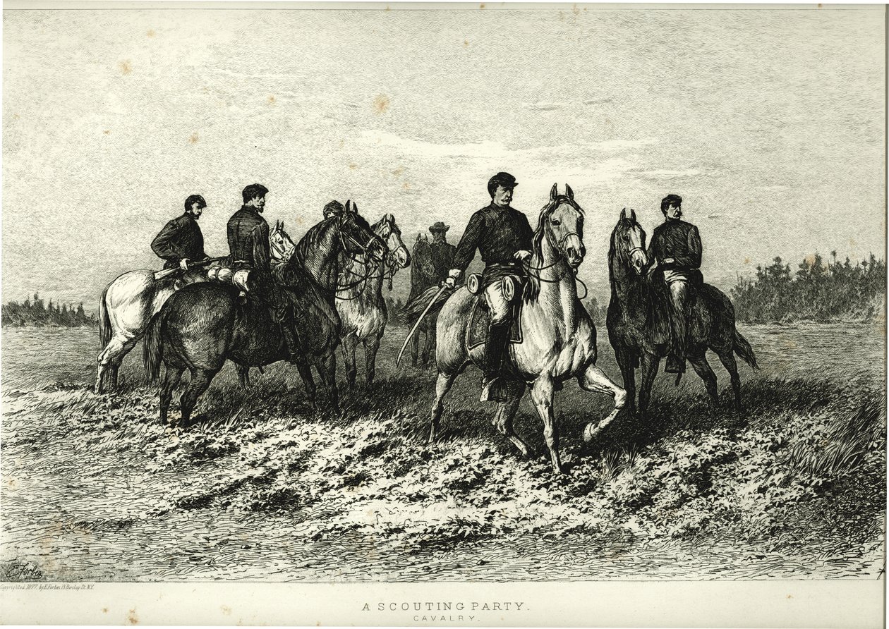 Skautská party. Kavalerie od Edwin Austin Forbes
