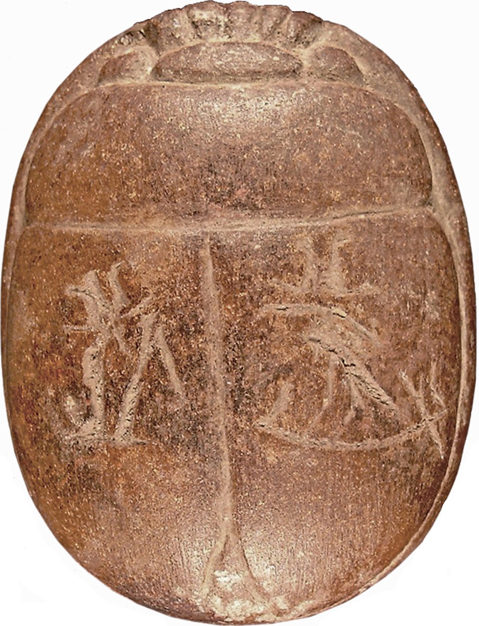 Srdcový skarabeus z křemene Hati-iay a stopy plátkového zlata od New Kingdom Egyptian