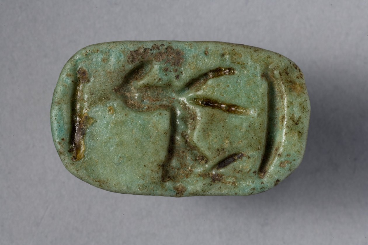 Pečeť Scaraboid, 18.–19. dynastie, 1540–1186 př. n. l. (fajáns) (spodní strana 270366) od New Kingdom Egyptian