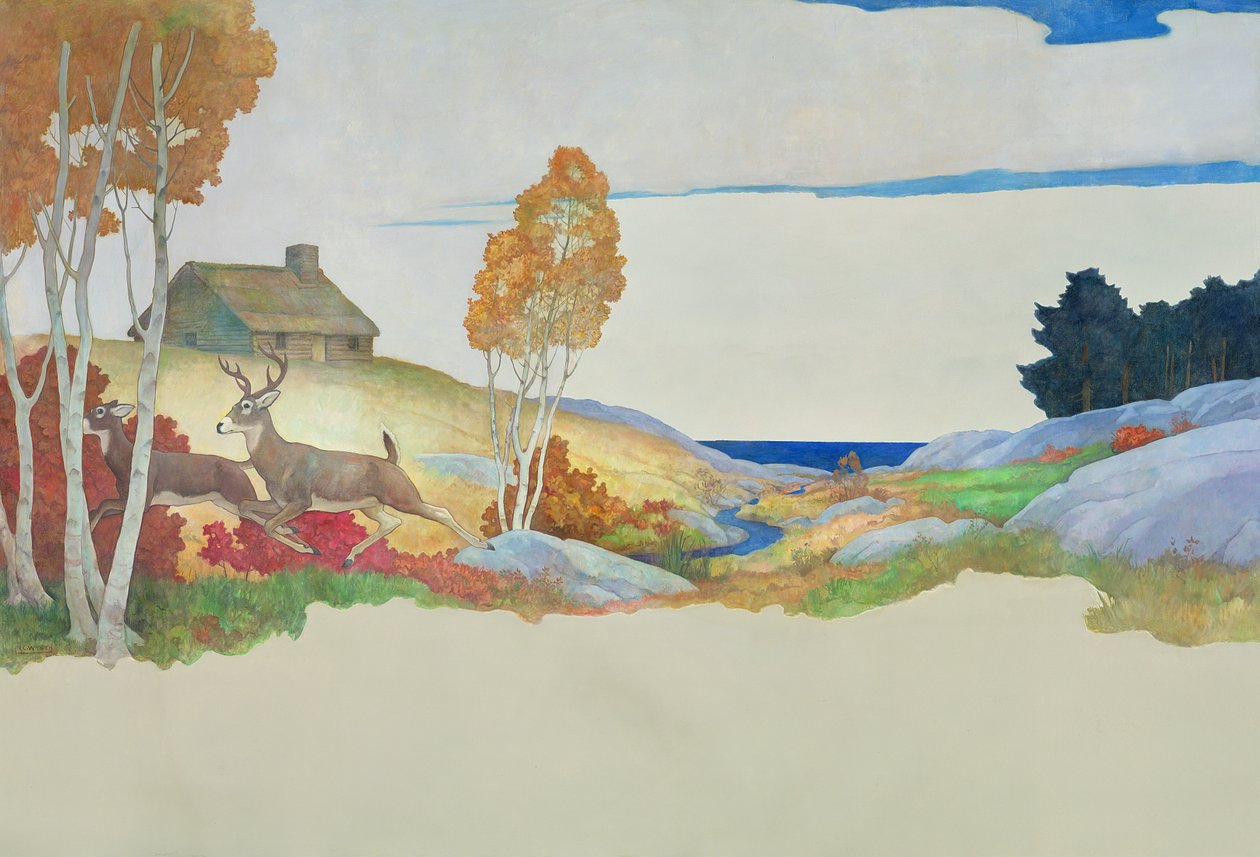 Jelen a potok, 1945 od Newell Convers Wyeth