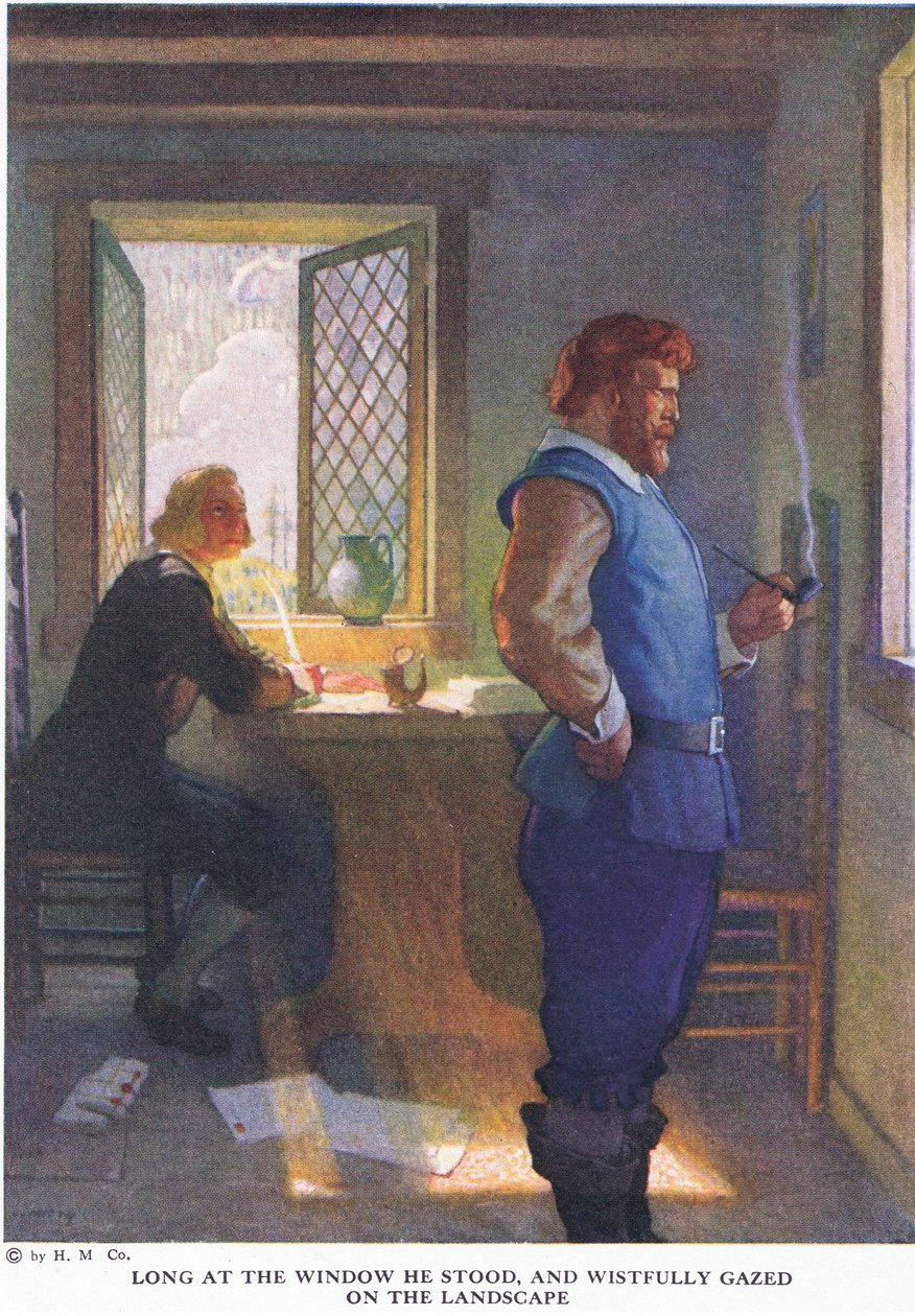 Dlouho stál u okna a toužebně hleděl na krajinu od Newell Convers Wyeth