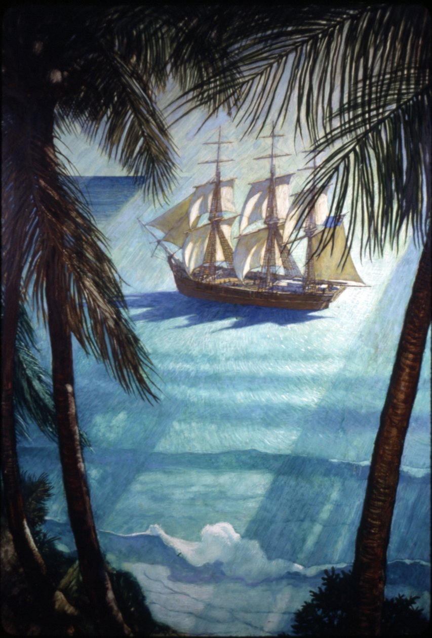 Loď Bounty (olej na renesanční desce) od Newell Convers Wyeth