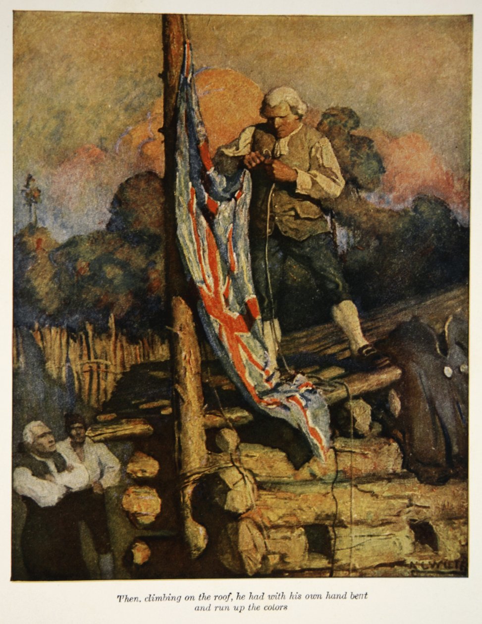 Když vylezl na střechu, vlastnoručně ohnul a rozběhl barvy, ilustrace z 