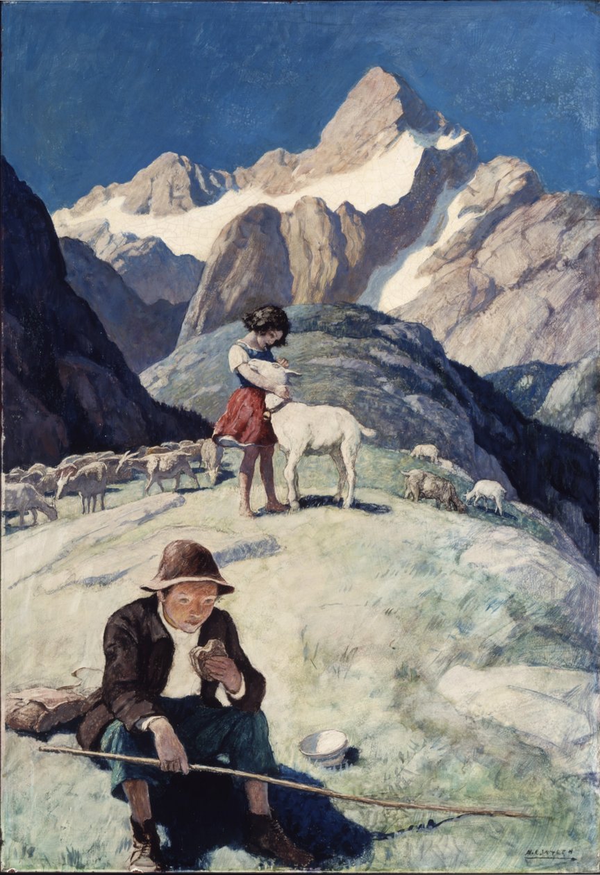 Heidi, 1940 (olej na renesančním panelu) od Newell Convers Wyeth